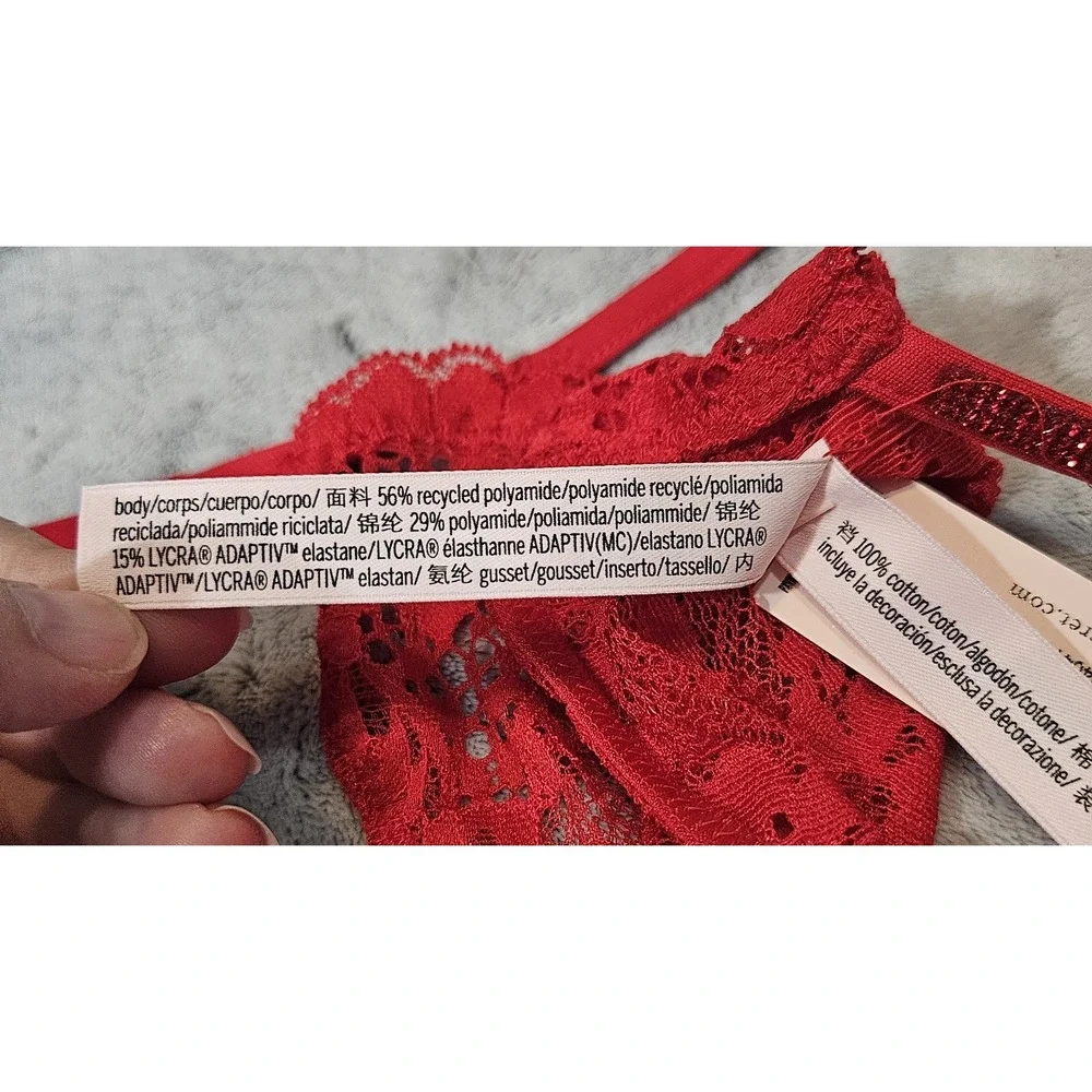 Victoria's Secret Women's Dream Angels Twinkle Lace V-String Thong XL - Picture 5 of 8